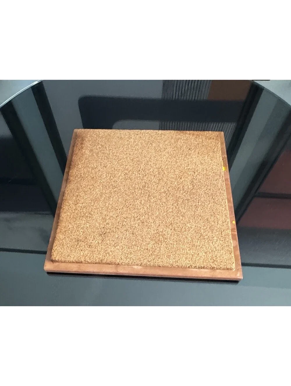 Vintage Mid Century Enamel Copper Wheat Trivet Tile Amber Brown 9 Inch MCM